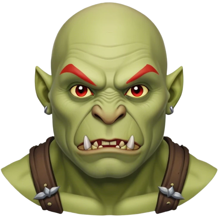 Bald white skinned orc emoji