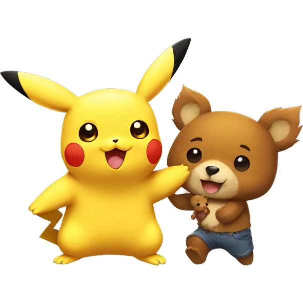 Pikachu with a bear emoji