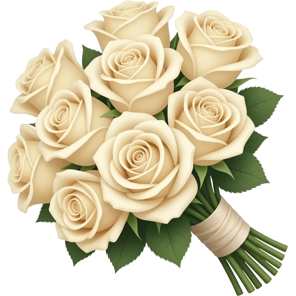 cream roses bouquet emoji