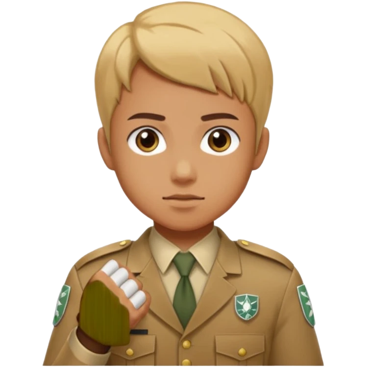 Shinzou wo sasageyo and fist on the chest emoji