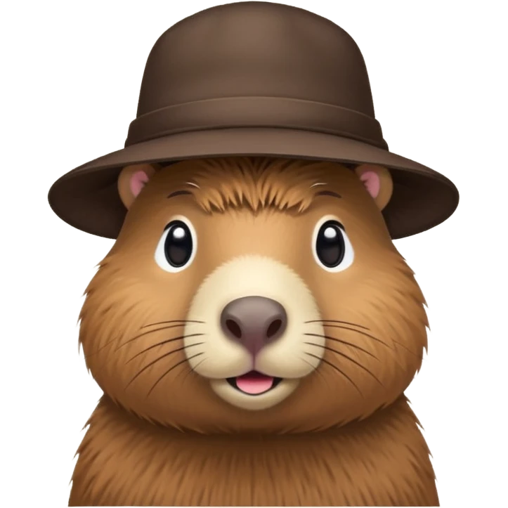 A capybara with a hat emoji