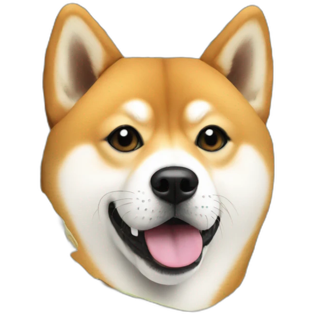 SHIBA WITH DOLLARS EYES AND SPLIFF at the mouth emoji