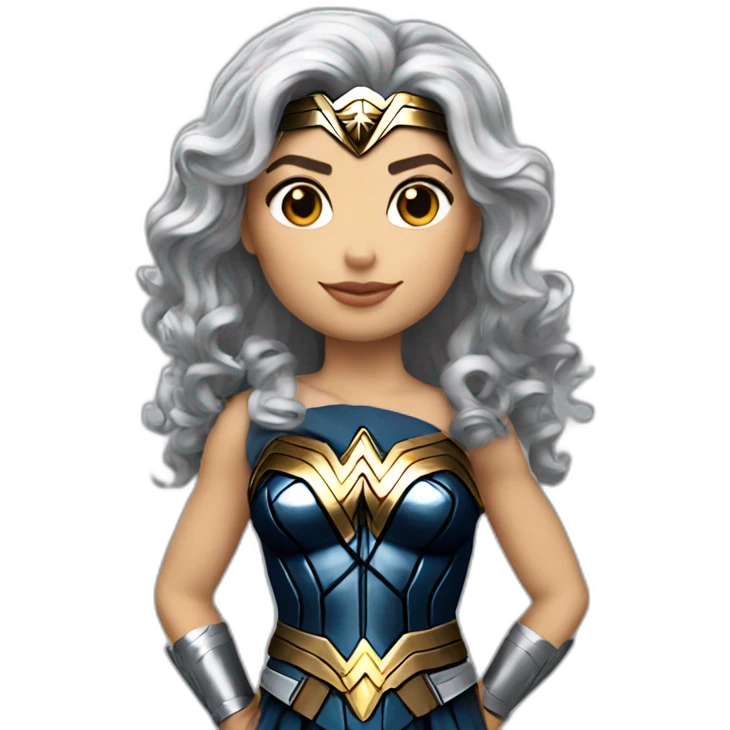 Wonder woman cheveux argentés emoji