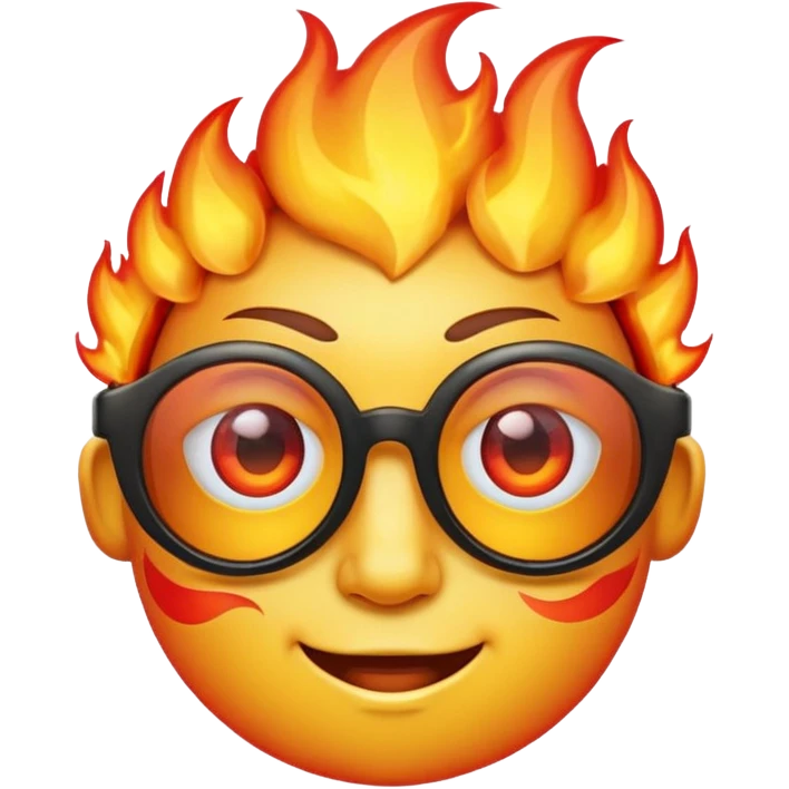 Can you make a side eye emoji with fire glasses  emoji