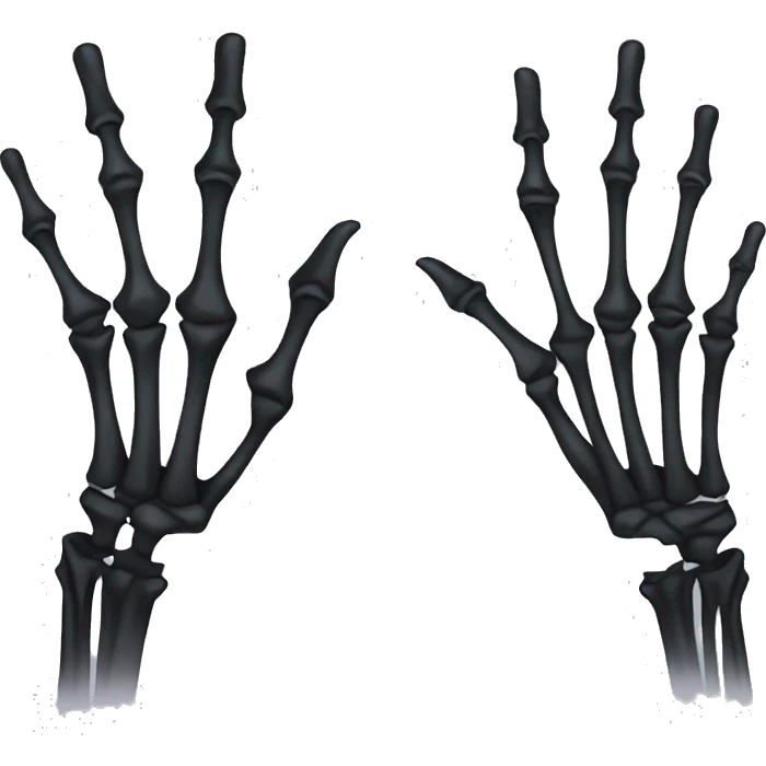 skeleton hand with black nails emoji