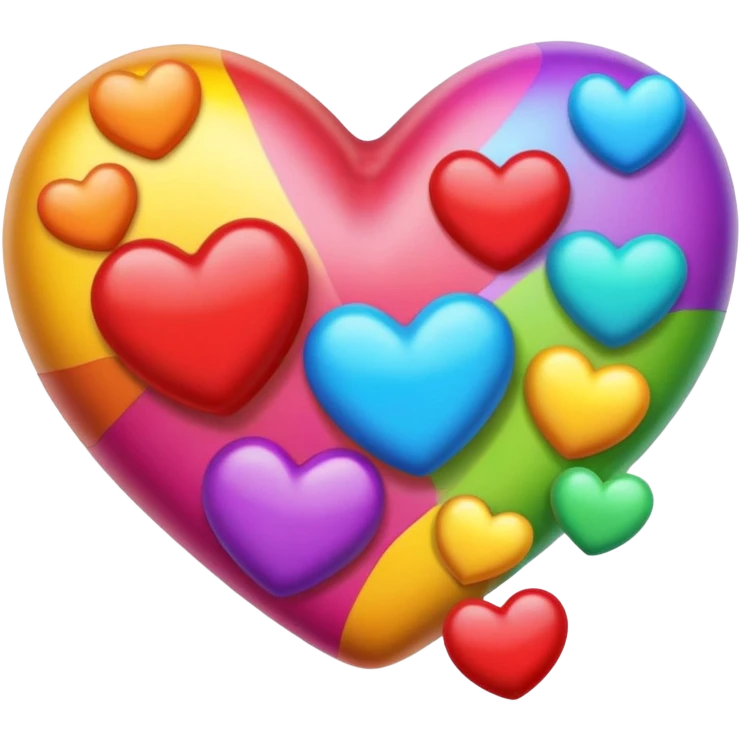 Caca multicolores avec des cœurs  emoji