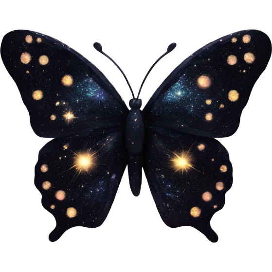 sparkly starry black galaxy butterfly emoji