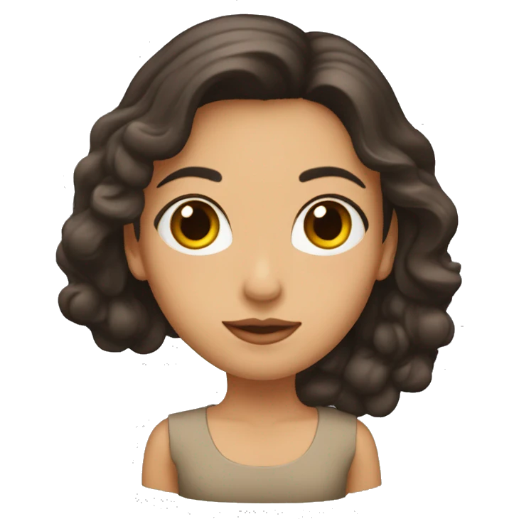 Mujer morena clara con pelo liso emoji