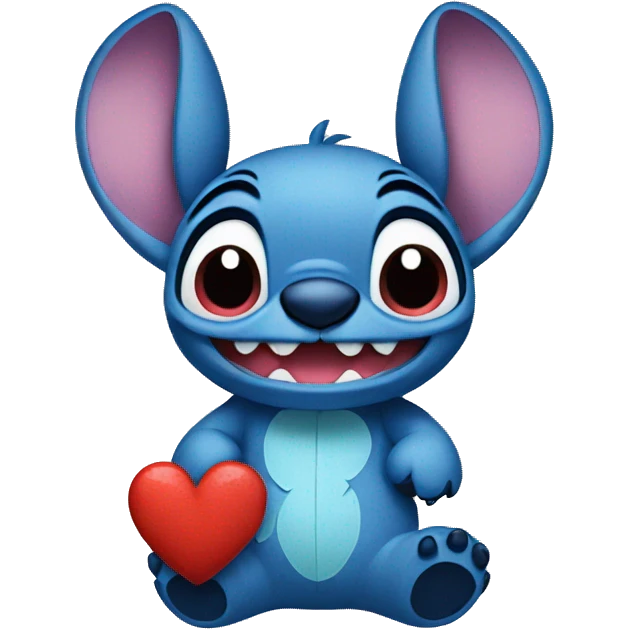 Stitch with heart emoji