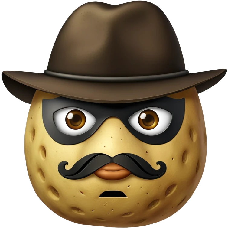 potato with a Zorro mask emoji