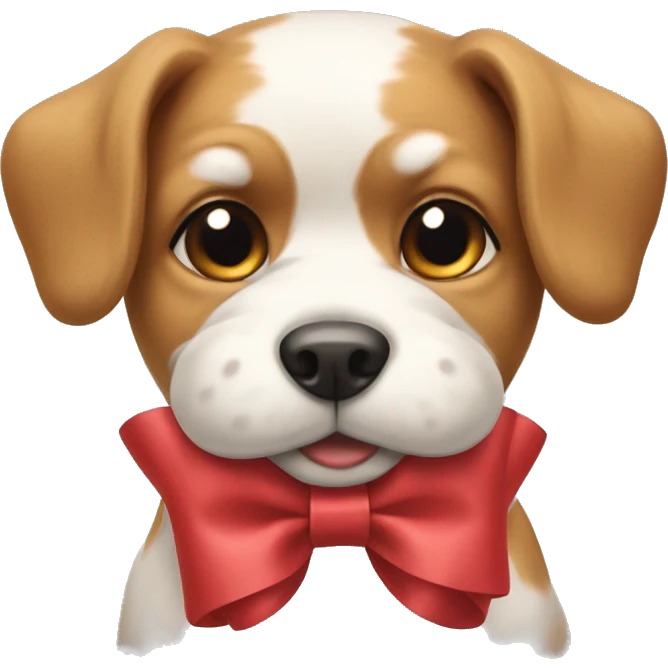 Dog with a bow emoji