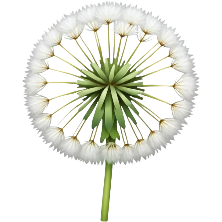 white dandelion, clean, minimal, bright colors emoji