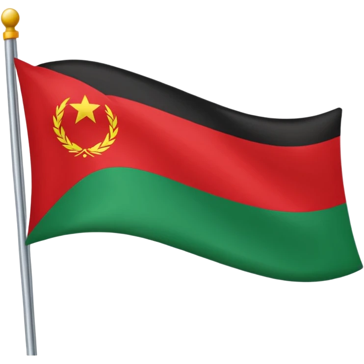Bandeira vermelho preto e verde listras retas emoji