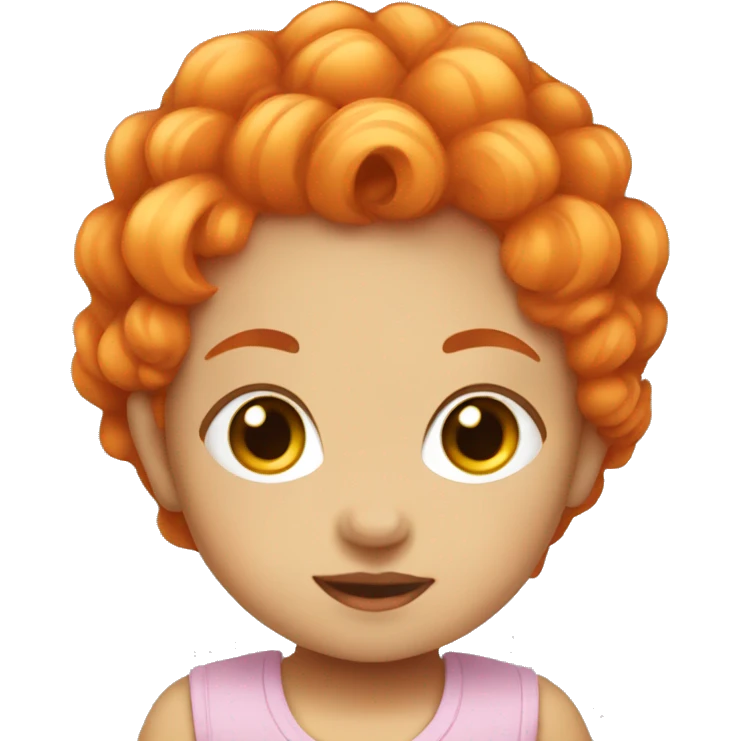 Baby girl with orange hair emoji