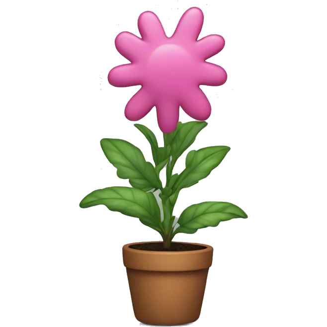 pot plant with a pink plant  emoji