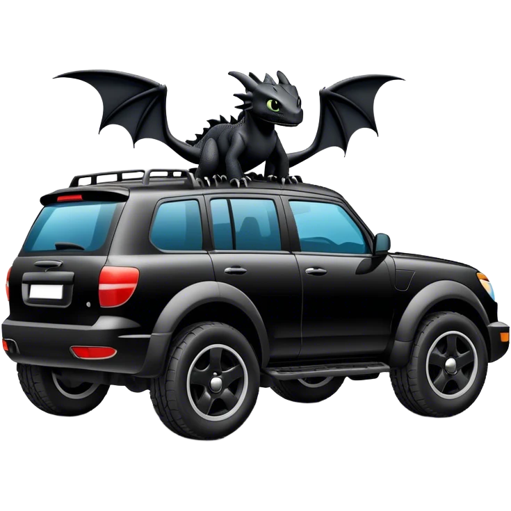 Toothless the dragon as an SUV emoji