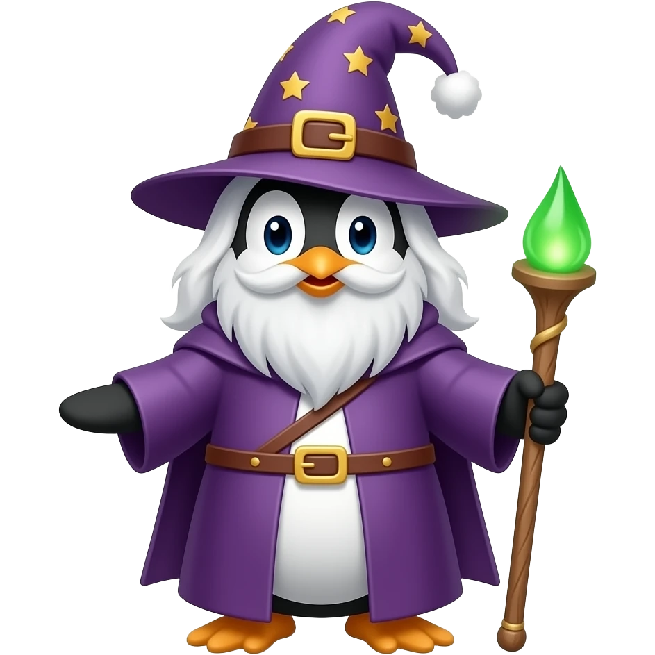 Penguin Wizard emoji