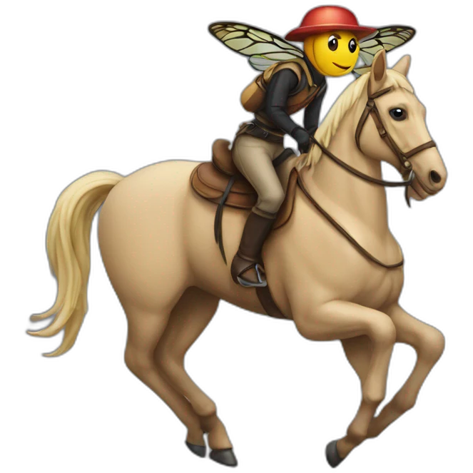 insect riding a horse emoji