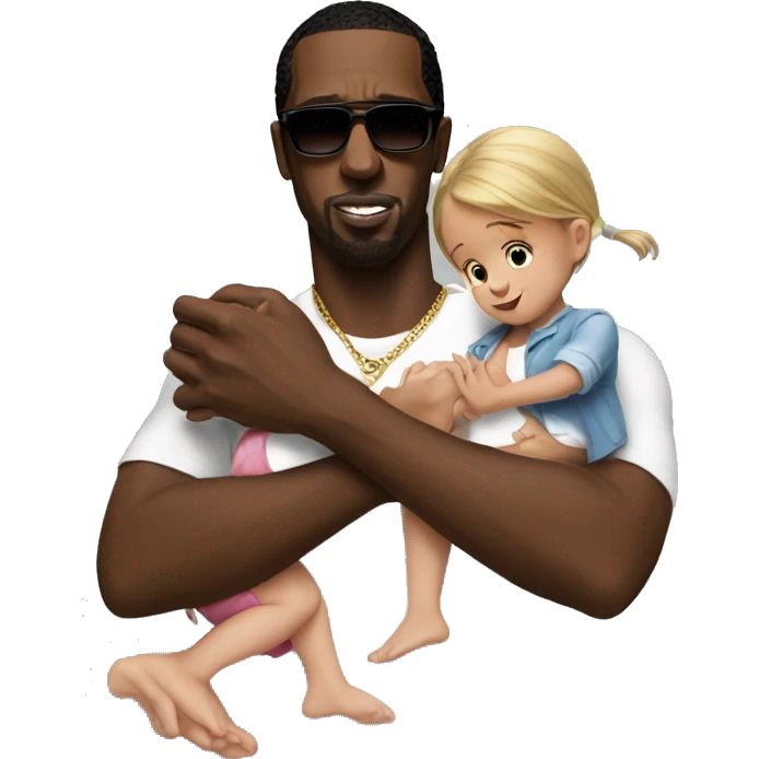 P Diddy holding a little girl in his arms emoji