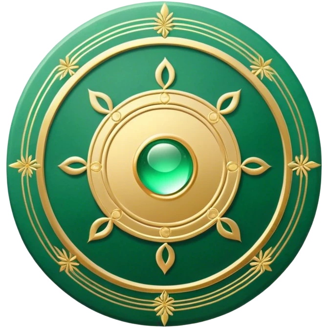 A soft emerald green book front cover with golden details, featuring a Zen circle, a ray of light, or a lotus on the cover, radiating presence, tranquility, and spiritual awakening emoji