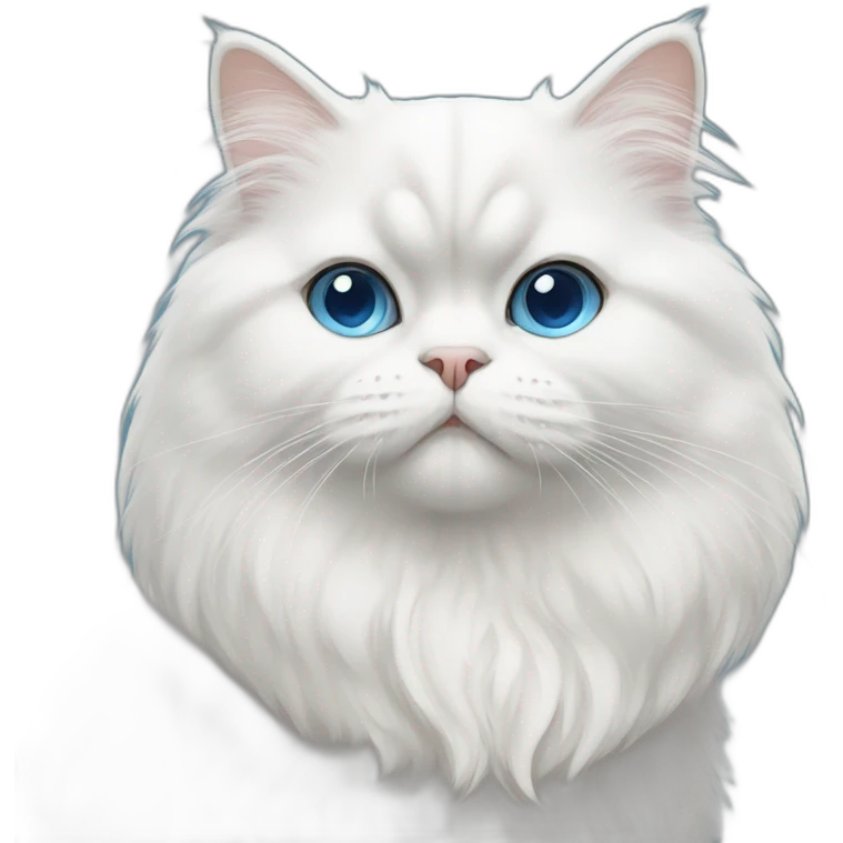 white persian cat with blue eyes emoji