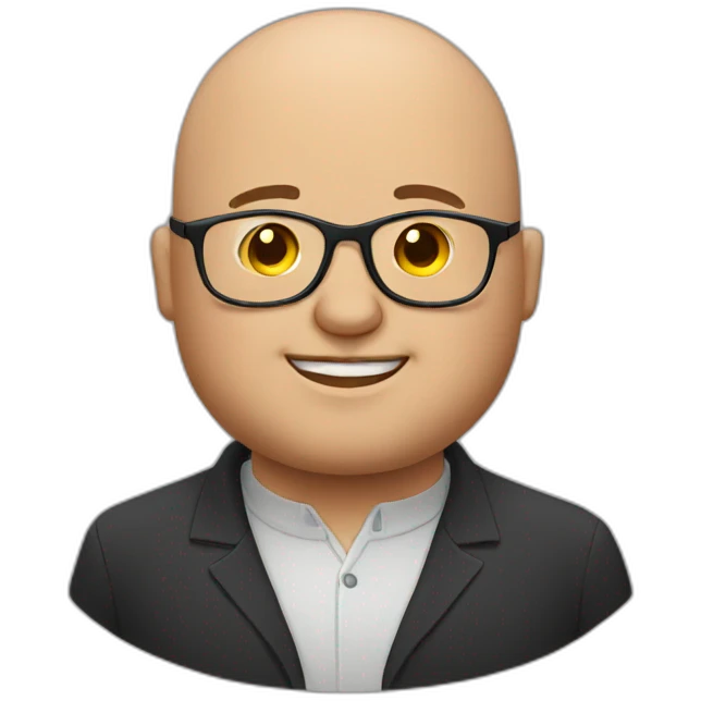 Bald fat guy with glasses emoji
