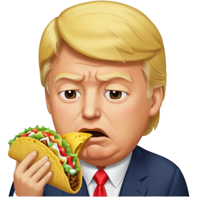 donald trump crying eating a taco emoji