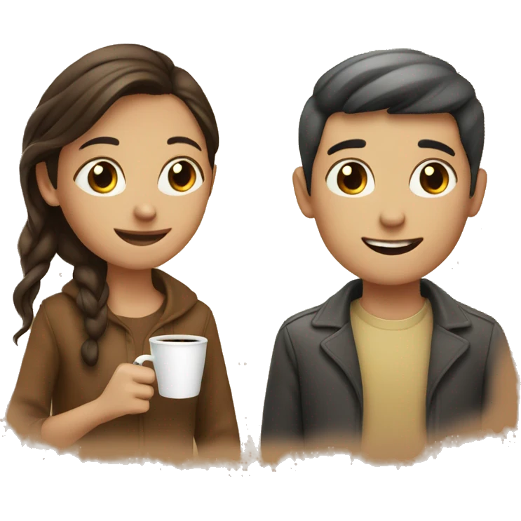 girl and boy having coffee emoji