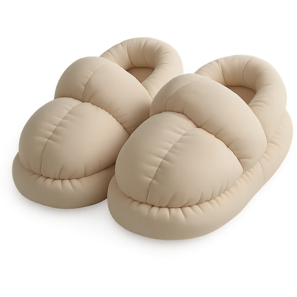 bedroom slippers, soft and plushy cushion style emoji