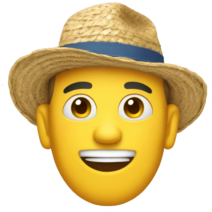 homme avec un chapeau de paille été emoji