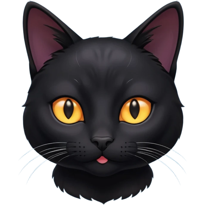 Solin wäre ein Kater mit nachtschwarzem, glänzendem Fell, kräftig gebaut und zugleich von seltener Eleganz. Sein Blick – tief und warm – scheint in die Seele zu führen, während seine Bewegung lautlos ist wie ein Schatten, der sich still an die Seite schmiegt.ihn nichts auf der Welt erschüttern. emoji