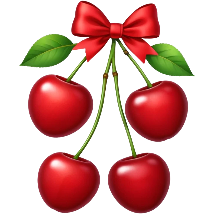 two cherries connected with a bow emoji