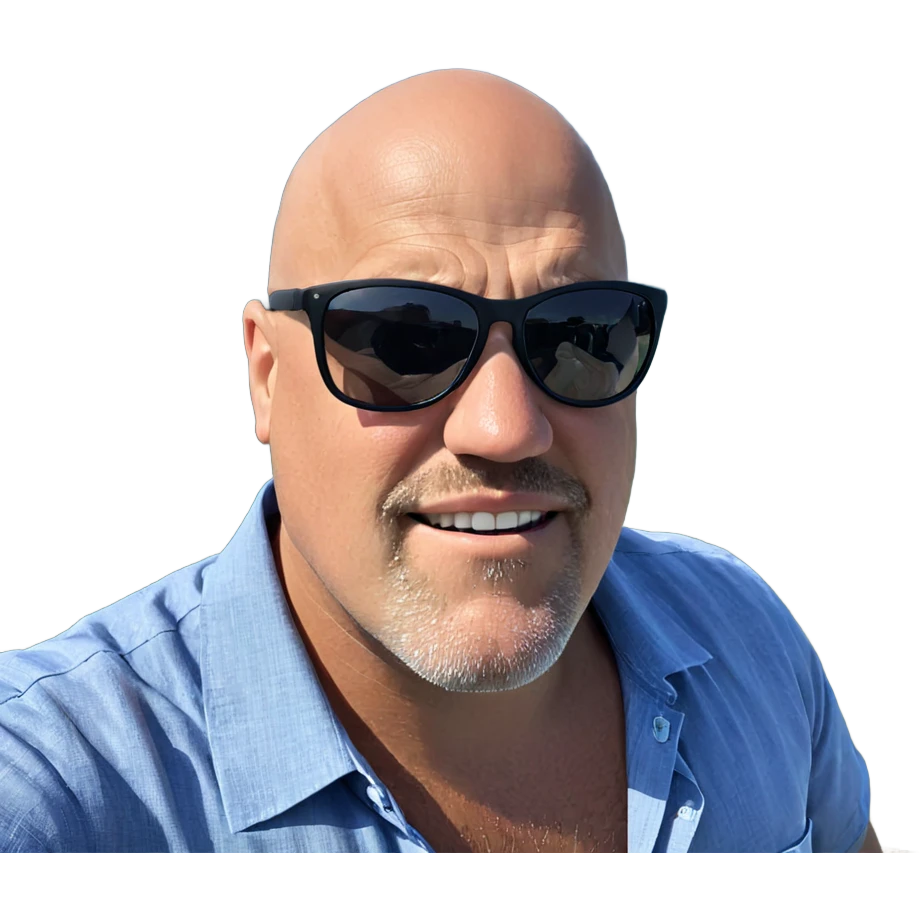 bald man by the ocean emoji