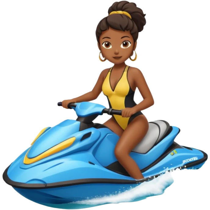 Black girl on jet ski  emoji