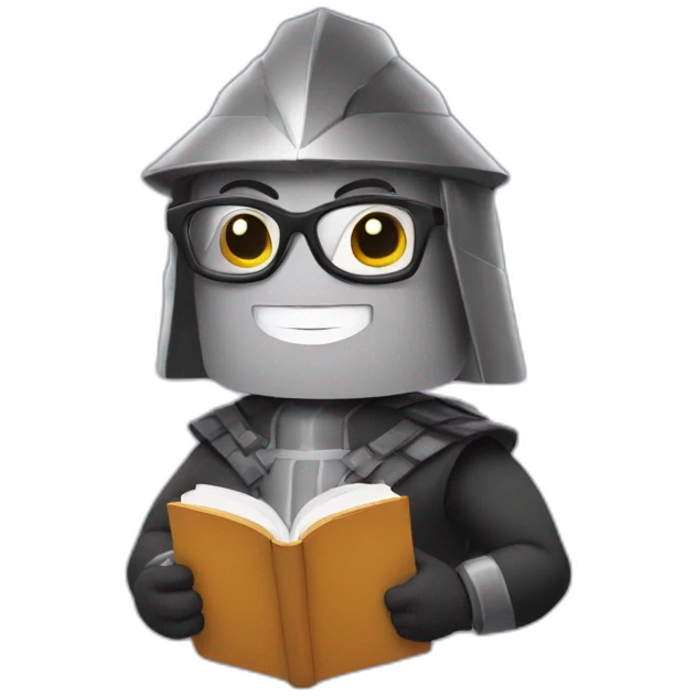 shredder as a therapist holding a book wearing glasses emoji