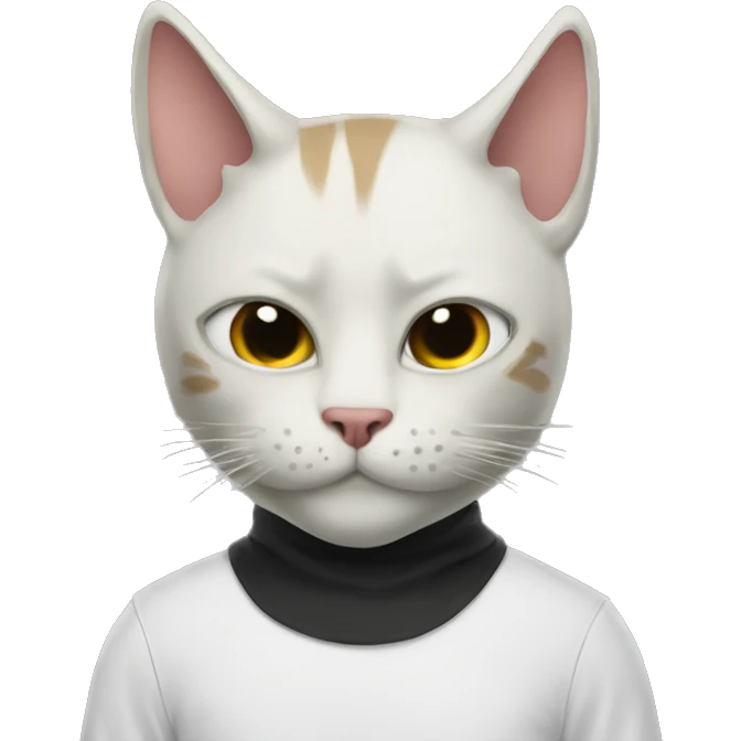 hybrid of a cat and an Elon mask emoji