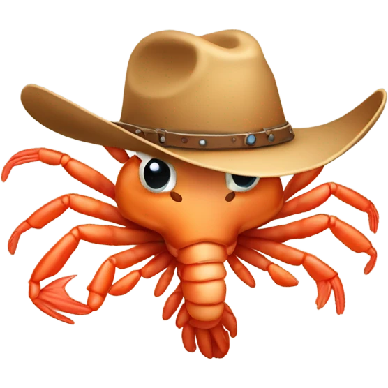 Shrimp wearing a cowboy hat emoji