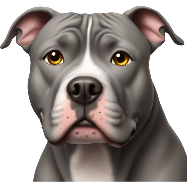 fat grey pitbull gazing at camera emoji