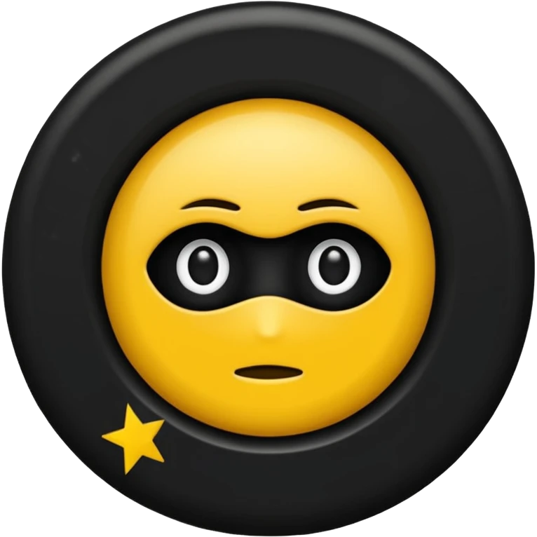 Le rond il est jaune foncé sans aucune forme de visage et mettez ensuite une étoile noire au milieu  emoji