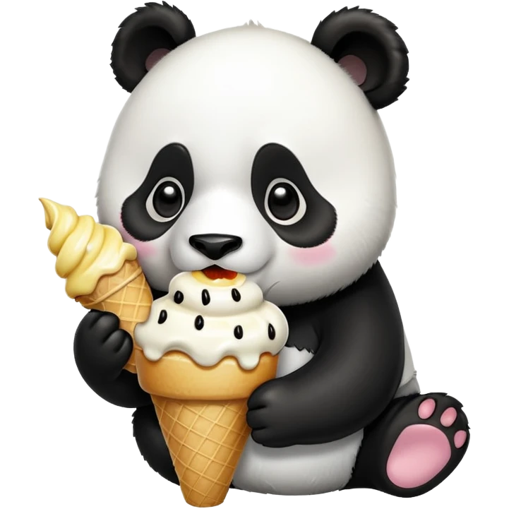 Panda eating ice cream emoji