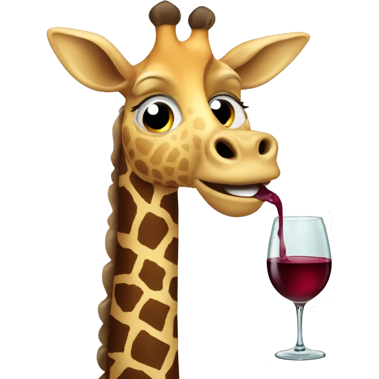 Giraffe with wineglass emoji
