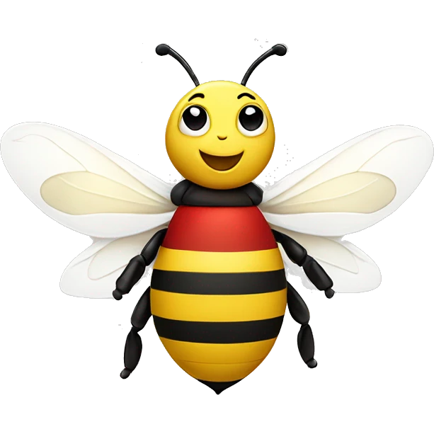 happy bee in red and white clothing emoji