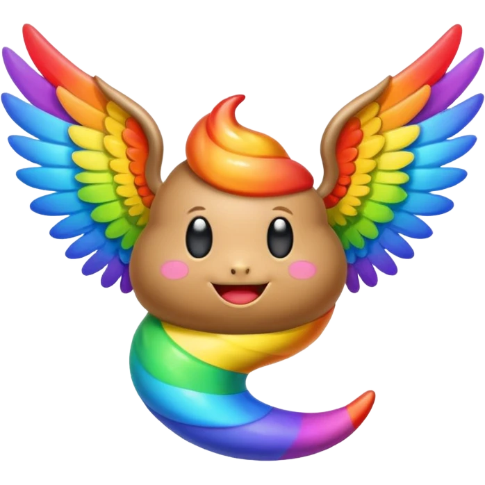 rainbow poop with wings emoji