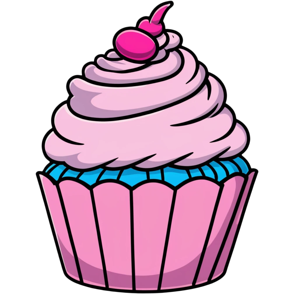 cupcake with pink icing emoji