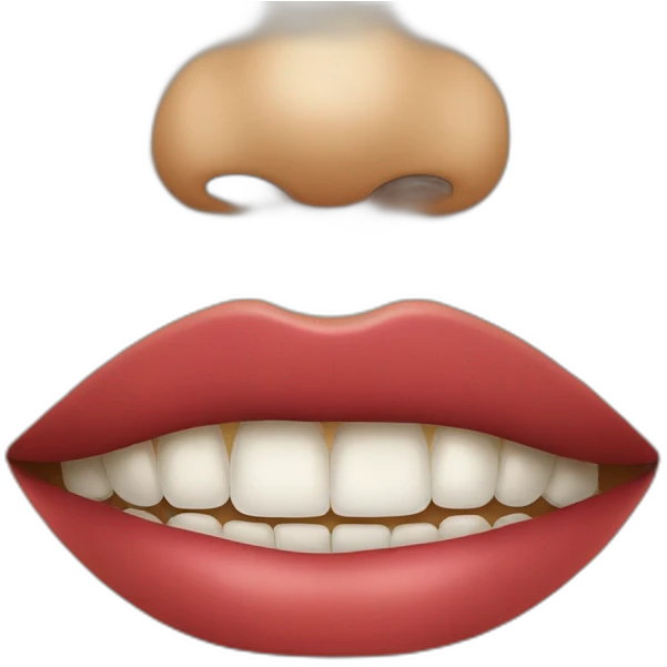 lower lip goes over upper lip emoji