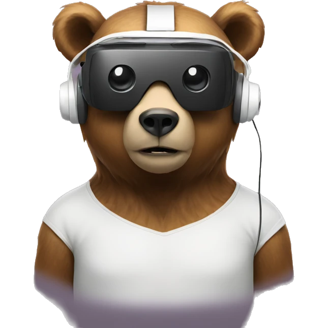 Bear with a VR headset emoji