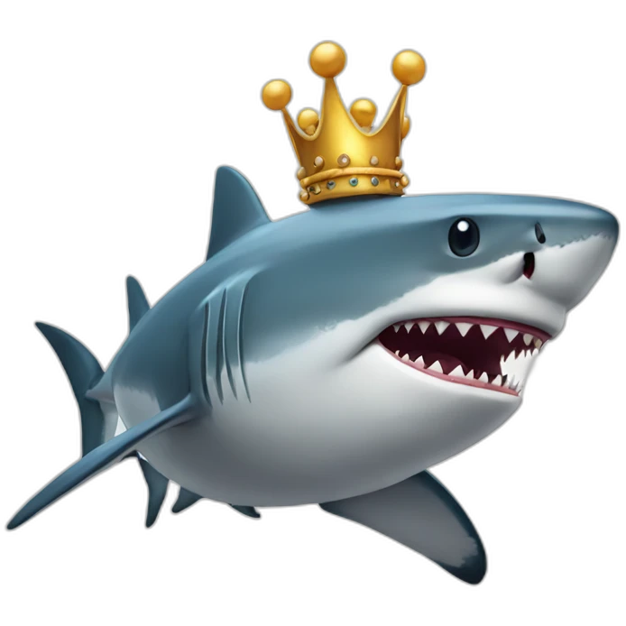 Shark with a crown emoji