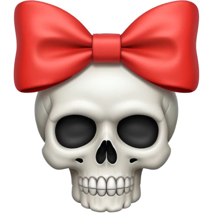 Skull with bow on head emoji