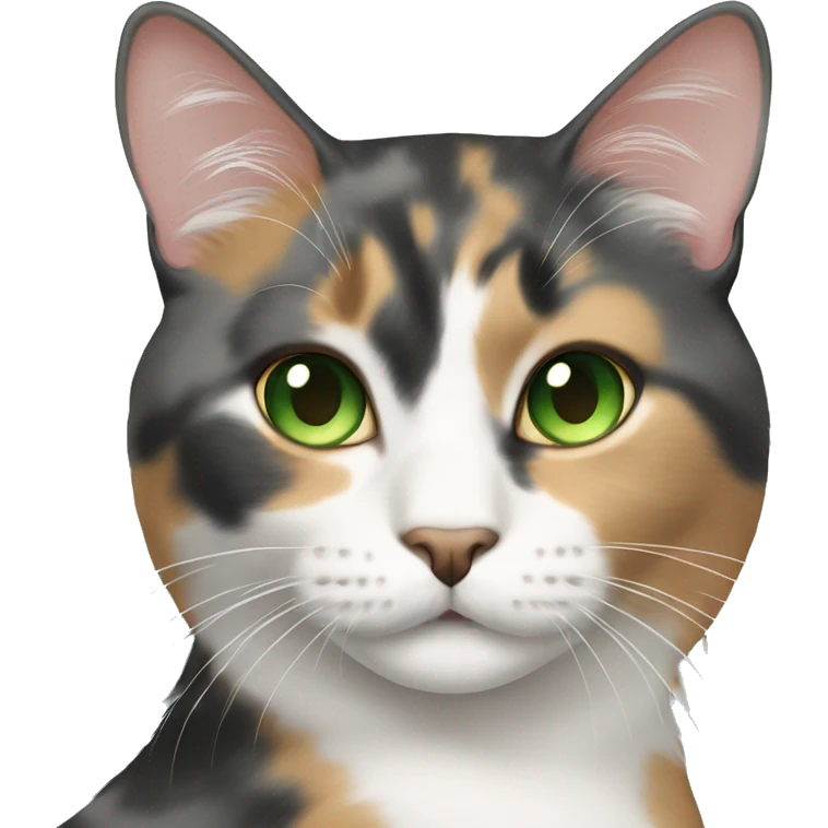 Dilute calico cat green eyes emoji
