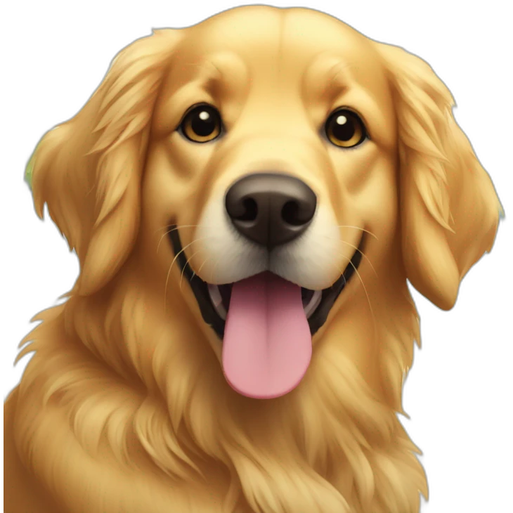 Golden retriever on beach emoji